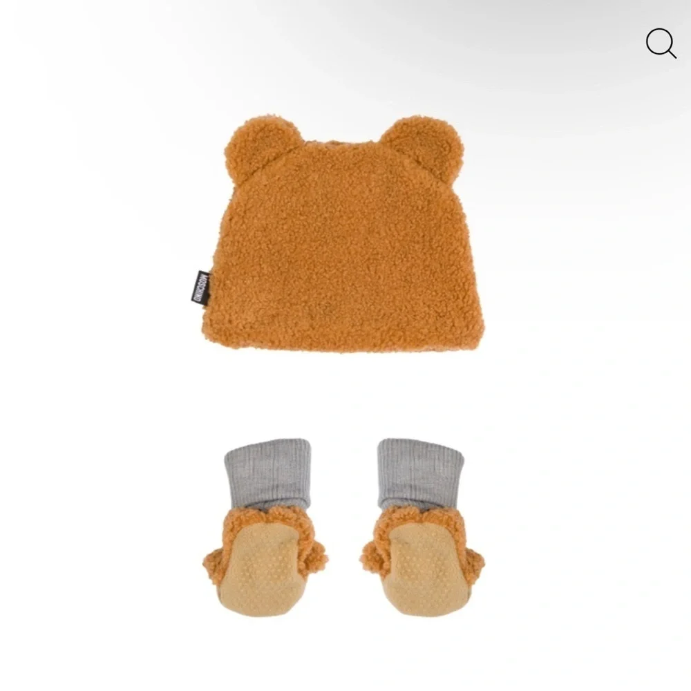 Moschino Brown Bear Hat and Booties Set